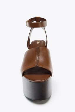 LEATHER WEDGE WITH STRAP - Zara фото 14