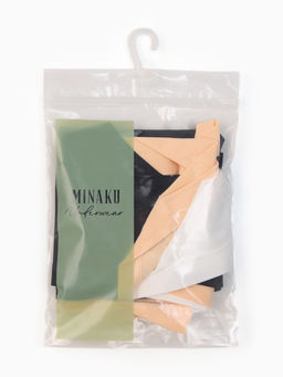 Наб бесшов трусов (3шт) жен слипы MINAKU 90%нейл/10%спанд/ласт-ца100%хл бел/беж/черн р.M