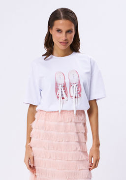 Футболка KaVari 4012 белый/коралловый принт