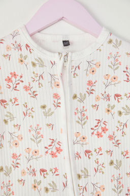 Ekru K?z Bebek %100 Pamuk Bask?l? Uzun Kol Orme Tulum TKDSS25TU00002 - Trendyolmilla фото 2