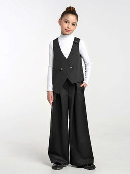 Синий школьный жилет для девочки Mooriposh, модель 1121 фото 9