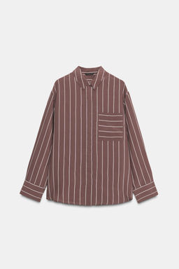 STRIPED SHIRT WITH POCKET - Zara фото 8