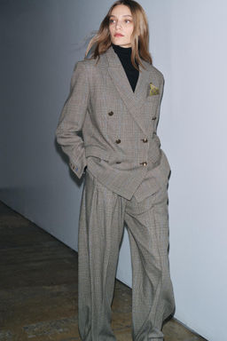 CHECK TROUSERS WITH DARTS ZW COLLECTION - Zara фото 4
