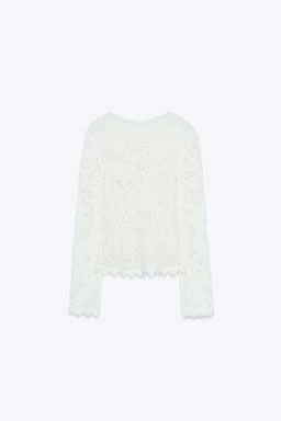 EMBROIDERED LACE TOP - Zara фото 6