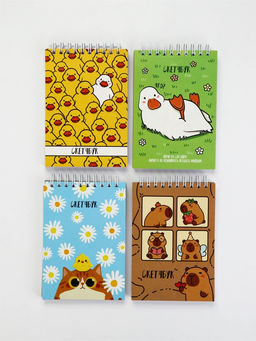 Цена за 4 шт. Скетчбук А6, 80 л. 100 г/м  "Зверьки" МИКС