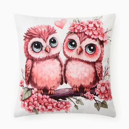 Подушка Этель Совушки, 40*40 см, 100% п/э, велюр