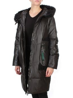 21-985 BLACK Пальто зимнее женское AIKESDFRS (200 гр. холлофайбера) - Fashion фото 7
