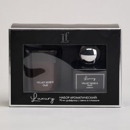 НАБОР АРОМАТИЧЕСКИЙ LUXURY СВЕЧА В СТАКАНЕ 6*7,5 СМ И ДИФФУЗОР 70 МЛ VELVET ROSE&OUD - Lefard фото 2