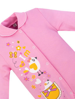 Комбинезон ясельный розовый птички