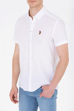 U. S. Polo Assn / Мужская белая рубашка с коротким рукавом - U.s. polo assn фото 6