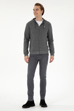 Мужской вязаный кардиган антрацитового меланжа Неожиданная скидка в корзине - U.s. polo assn фото 4