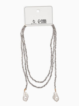 Бусы бисерные с подвесами жемчуг «Нить стекла», L=120 см, №2, серые