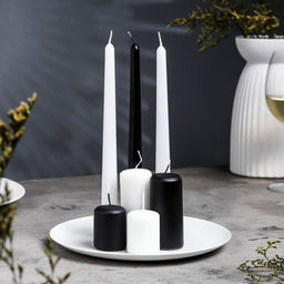 Подсвечник плоский «Чашка», металл, 22.5×1.6 см, белый