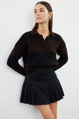 Tas Crop Yumusak Dokulu Renk Bloklu Triko Kazak TWOAW22KZ0226 - Trendyolmilla фото 10