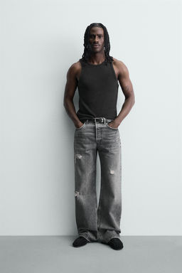 CAMISETA TANK RIB LAVADO / Marr?n oscuro