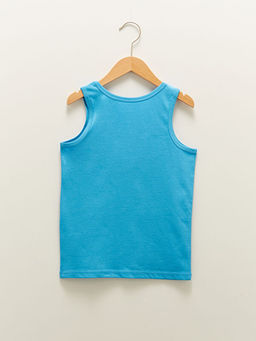 Bisiklet Yaka Bask?l? Pamuklu Erkek ?ocuk Atlet 2li - Waikiki фото 3