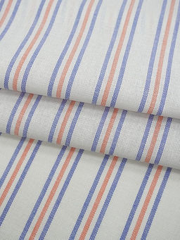 Холст полотенечный Узкая полоска цв.лососевый/синий, ш.0.5м, лен-30%, хл-70%, 140гр/м.кв - Купава фото 3