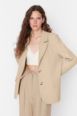 Limited Edition Vizon Regular Astarl? Dokuma Blazer Ceket TWOAW23BC00132