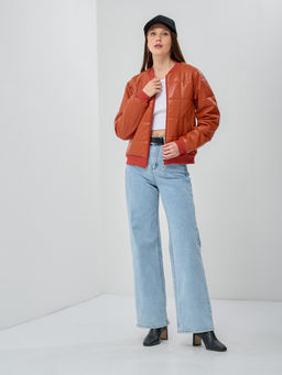 Бомбер стеганый из эко-кожи OD-652-2 - Tantino фото 2