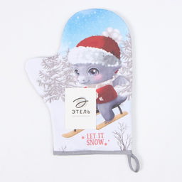 Варежка-прихватка Этель Новогодние забавы 20х28 см, 100% хл, ватин 250 г/м2  фото 4