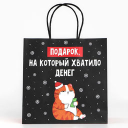 Цена за 2 шт. Пакет подарочный новогодний «Подарок», 22×22×11 см