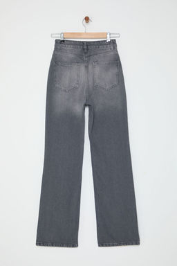 TRENDYOLMILLA Mavi Soluk Efekt Vintage Yuksek Bel Wide Leg Jeans TWOAW24JE00089  фото 6