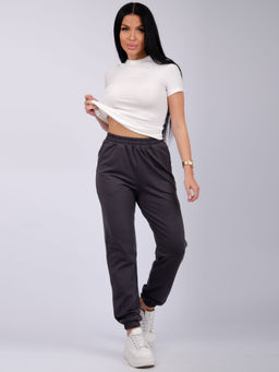 Джоггеры "Селена" серые, футер 2-х нитка начес