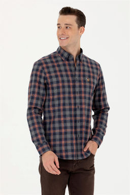 U. S. Polo Assn Мужская темно-синяя рубашка с длинным рукавом