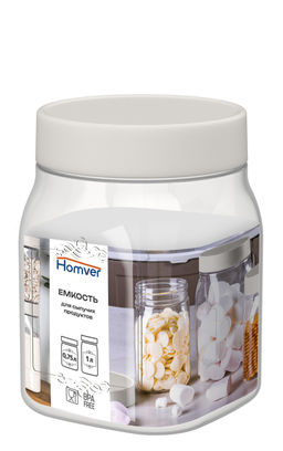 Цена за 2 шт. Емкость для сыпучих продуктов "Лентилс" 0,75л (светло-бежевый) 223136425/02,,