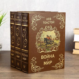 Шкатулка книга - сейф многотомный «Война и мир», дерево, 25×19×16.5 см