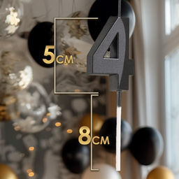Цена за 2 шт. Свеча в торт на шпажке «Цифра 4», черная, 5 см