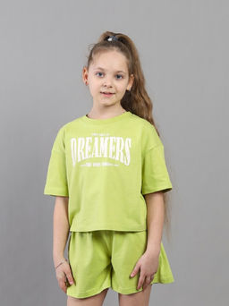 CRB wear / CSJG 64112-37K Футболка для девочки,зеленый/Ex.Cherubino