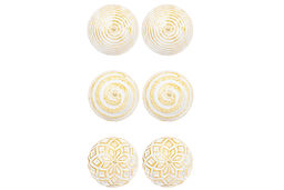 Набор 6 новогодних шаров 9,5*9,5 см Золотой винтаж шампань с эффектом старины - Elan gallery фото 5