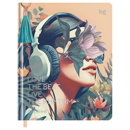 Дневник тв. об., иск. кожа 1-11 кл. "Love the beat" (D5h48_58503, BG) печать, тиснение фольгой, кисточка, ляссе