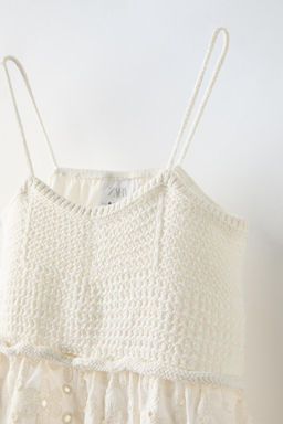 CONTRAST CROCHET T-SHIRT - Zara фото 3