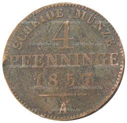 4 пфеннинга 1857 года A Германские государства  Пруссия