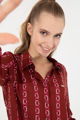 U. S. Polo Assn Женская рубашка с длинным рукавом вишневого цвета - U.s. polo assn фото 4