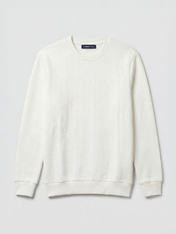 Bisiklet Yaka Desenli Erkek Sweatshirt