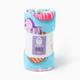 Плед Павлинка Капкейки 100х150см, голубой, аэрософт 190 г/м, пэ100% - Павлина фото 6