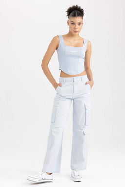 Классные брюки карго прямого кроя из 100 % хлопка - Defacto фото 4