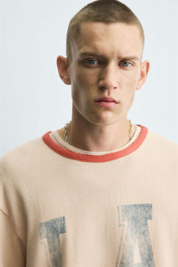 WASHED PRINT KNIT T-SHIRT - Zara фото 6