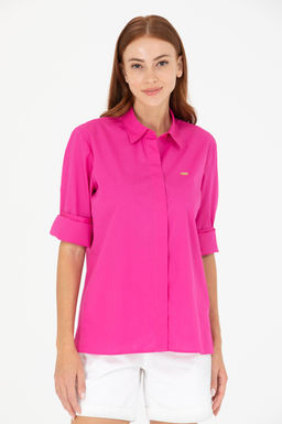 U. S. Polo Assn Женская рубашка с длинным рукавом цвета фуксии - U.s. polo assn фото 3