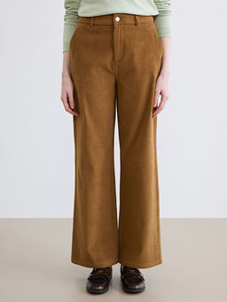 Dar Fit Kad?n Fitilli Kadife Pantolon