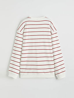 Bisiklet Yaka ?izgili Erkek ?ocuk Sweatshirt