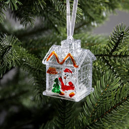 Ёлочная игрушка Домик, 7 см, от батареек, свечение мульти (RGB) - Luazon lighting фото 3