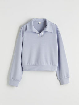 Polo Yaka K?z ?ocuk Sweatshirt