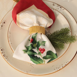 Набор новогодний Christmas wreath: скатерть 150×110 см +/-3 см с ВГМО, салфетка 40×40 см-4 шт., 100% хлопок