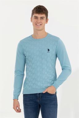 Мужской синий трикотажный свитер Basic - U.s. polo assn фото 3