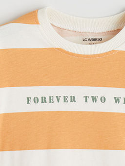 Bisiklet Yaka Yaz? Bask?l? Erkek ?ocuk Ti??rt