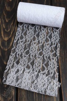 Фатин с узором "Цветы" 15 см*10 ярд (SF-2940) белый №5